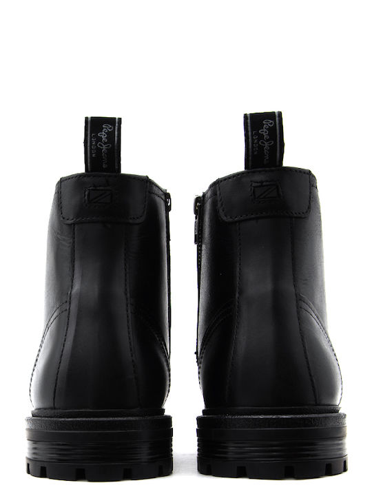 Logan Leather Black Men's Boots