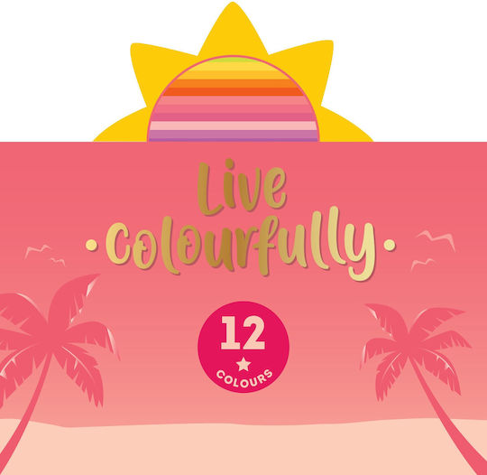 Legami Milano Live Colourfully Комплект цветни моливи 12бр Пакет от 1 опаковки Палитра на залеза