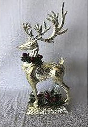 Iliadis Weihnachtliche Glas Figur Hirsche Gold Höhe 35cm