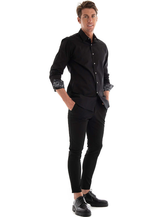Long-sleeved Cotton Shirt Black