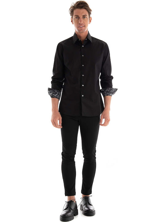 Long-sleeved Cotton Shirt Black