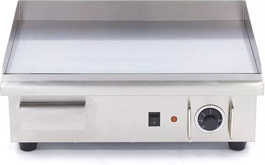 Lappas Gewerbliche Flachgrillplatten Elektrisch Chrom 55.5x47.5x22cm 3kW mit glatter & geriffelter Platte