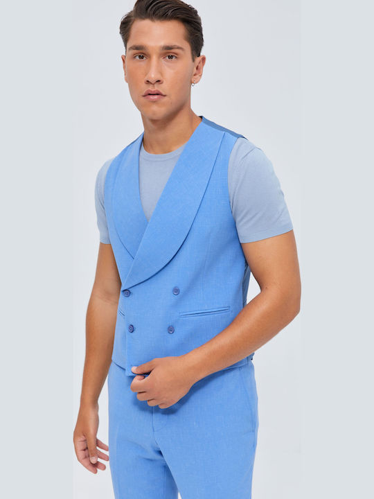 Men's Vest Slim Fit Light Blue