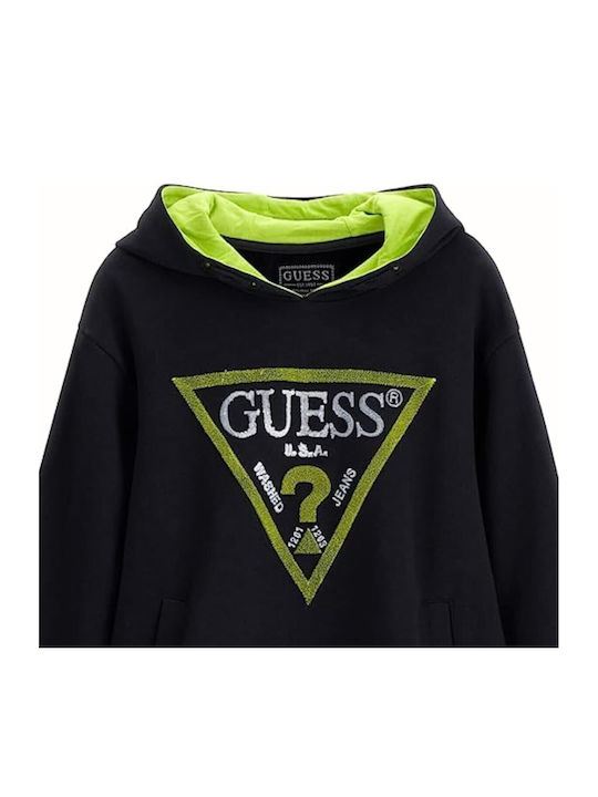 Guess Kinder Sweatshirt mit Kapuze Schwarz