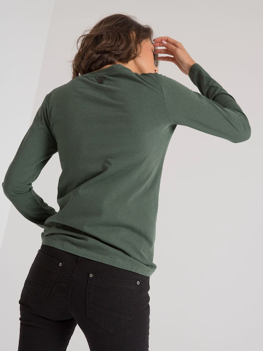 Edward Jeans Women's Long Sleeve Sport Blouse Green