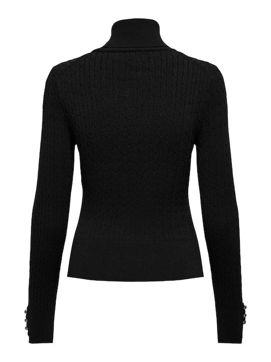 Only Women's Blouse Long Sleeve Turtleneck Black