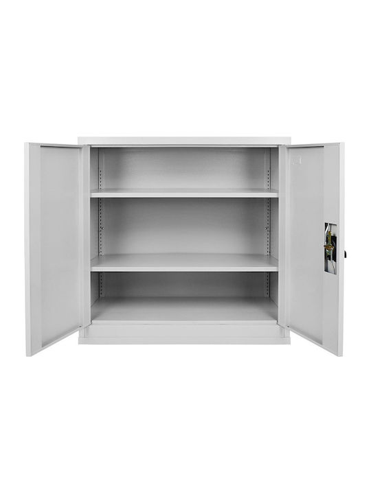 Doppelflügeliger Metallischer Gaalvanisierte Außenschrank mit Verriegelungsfunktion mit 2 Regalen 100x45x91cm 0,6mm/0,8mm