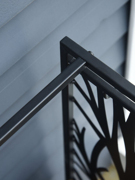 HomCom Μεταλλικό Ράφι Αποθήκευσης Ξύλων 46x29x70cm Μαύρο