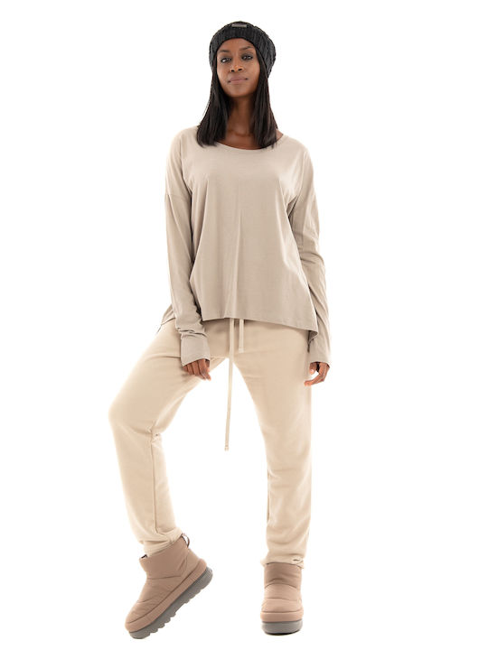 Four Minds Damen-Sweatpants Beige