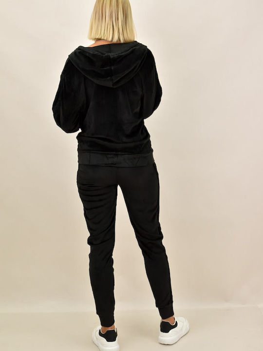 Sweatpants Set Velvet Black