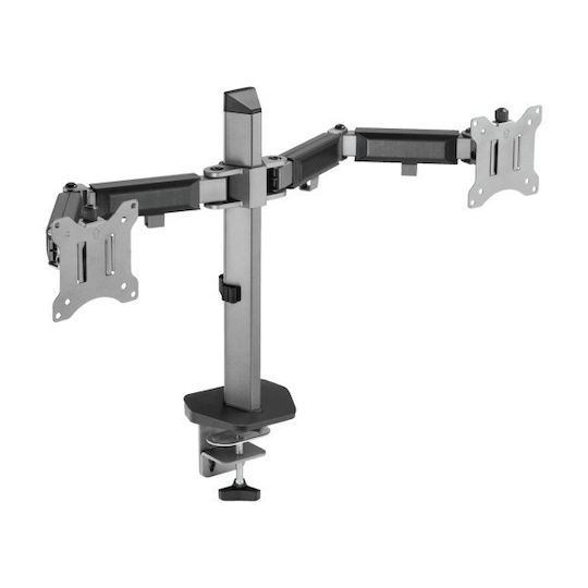 White Shark Amenhotep II Desk Mount for 2 Screens up to 32 Inches Silver