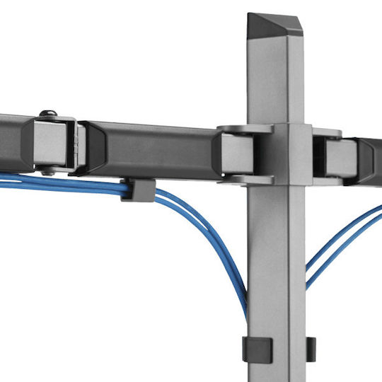 White Shark Amenhotep II Desk Mount for 2 Screens up to 32 Inches Silver