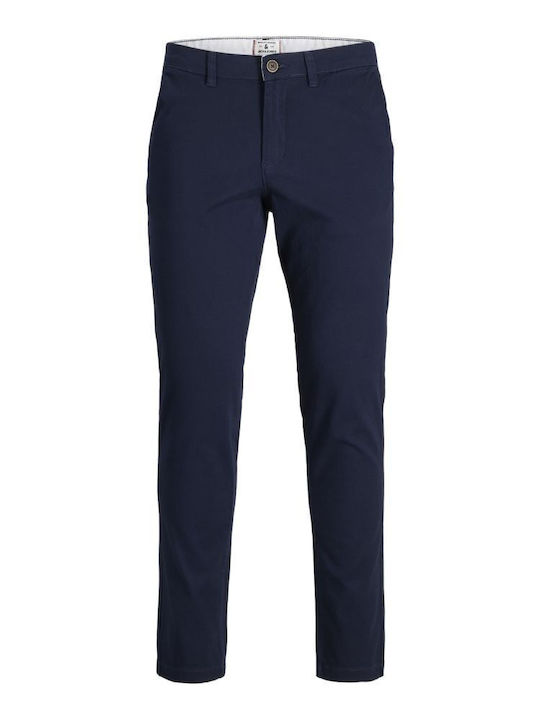Trousers Chino Elastic in Slim Fit Navy Blue