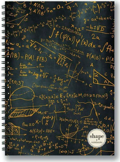 Shape Notebooks Спирал Тетрадка На райета B5 30 Листа 1бр (Различни дизайни/цветове)