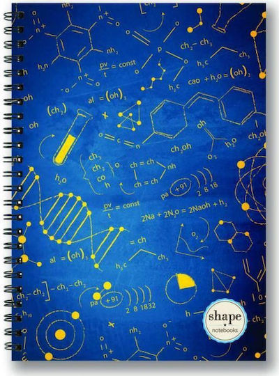 Shape Notebooks Спирал Тетрадка На райета B5 30 Листа 1бр (Различни дизайни/цветове)
