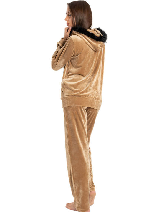 Rachel Set Winter Women's Pajamas Brown