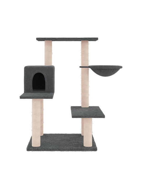 vidaXL Cat Tree Dark Grey 82.5 cm with Sisal Scratching Posts Grey Ονυχοδρόμιο Γατόδεντρο Γκρι 72.5x59.5x82.5εκ.