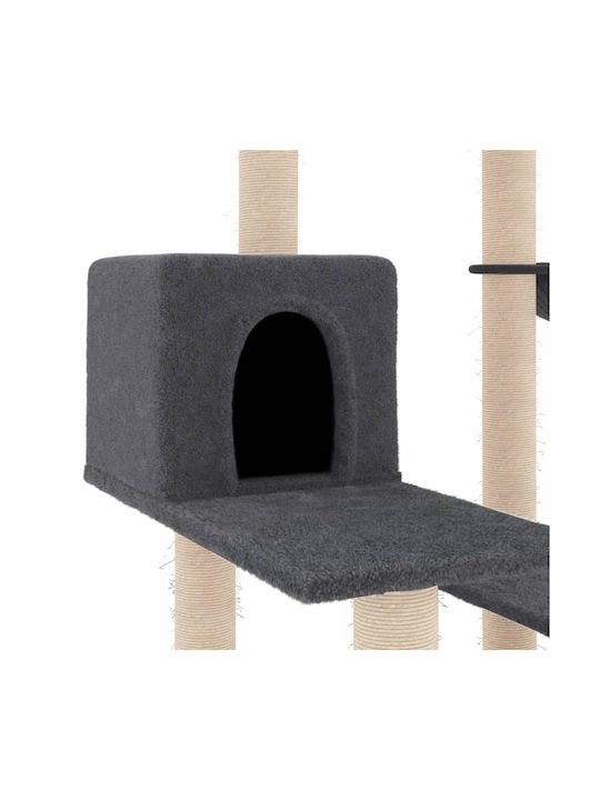 vidaXL Cat Tree Dark Grey 82.5 cm with Sisal Scratching Posts Grey Ονυχοδρόμιο Γατόδεντρο Γκρι 72.5x59.5x82.5εκ.
