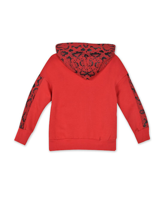 BodyTalk Girls Hooded Sweatshirt with Zipper Red