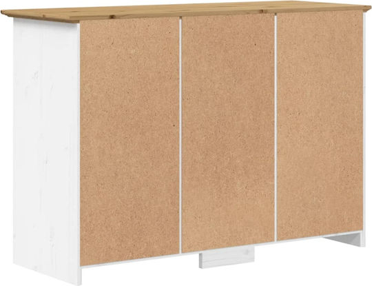 Wooden Buffet with Drawers White Natural L115xW43xH79.5cm