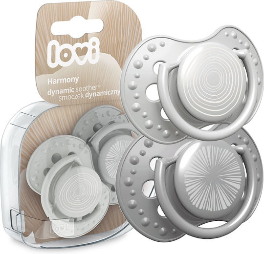 Lovi Baby Harmony Биберони Силикон Сив за 6-18 месеци 2бр