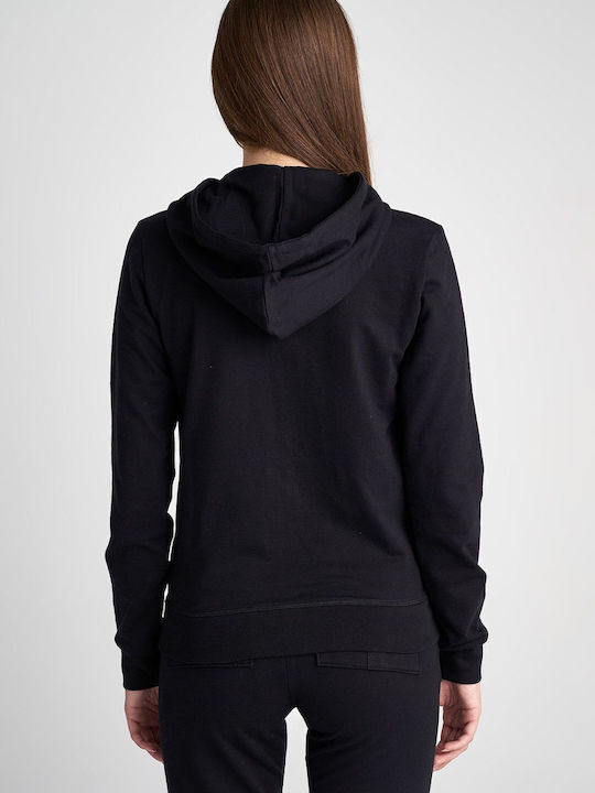 Women's Sweatshirt Jacket Hooded Black