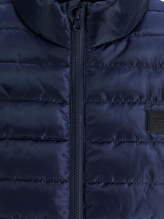 Jack & Jones Αμάνικο Ανδρικό Μπουφάν Puffer Μπλε