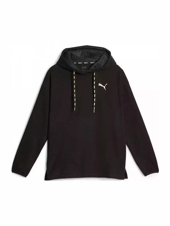 Logo Love Women's Sweatshirt Hooded Black