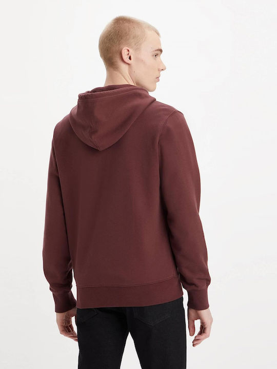 Levi's Men's Sweatshirt Jacket with Hood Red