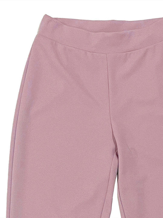 Ustyle Women's Fabric Trousers Flare Pink