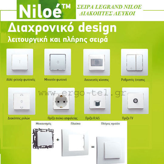Legrand Niloe Recessed LED Front Dimmer Switch Rotary 300W White