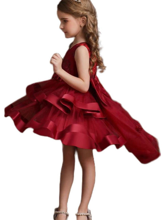 Rochie Fete Fără Mâneci Din Tulle Burgundy