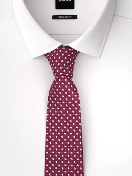 Hugo Boss Herren Krawatte Gedruckt in Rot Farbe