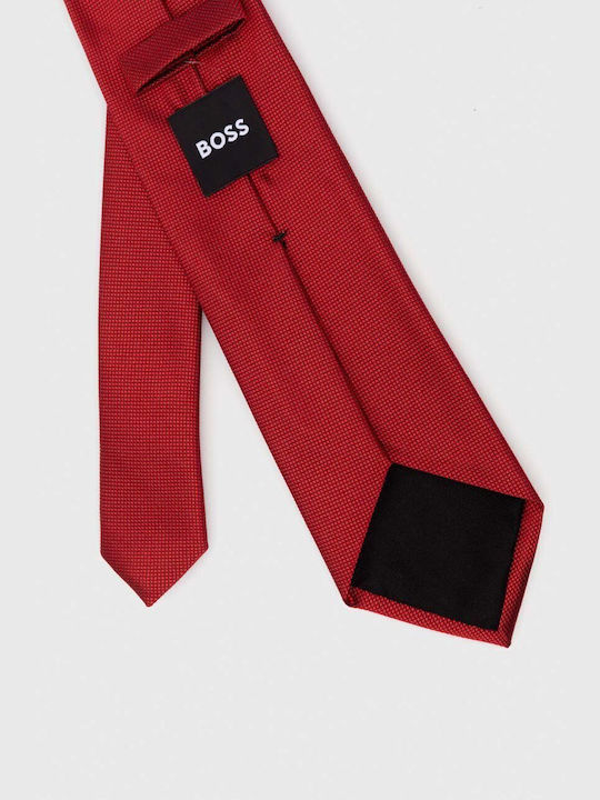 Hugo Boss Herren Krawatte Monochrom in Rot Farbe