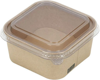 Intertan Disposable Salad Paper Box Kraft 16.7x16.7x5.6cm 50pcs