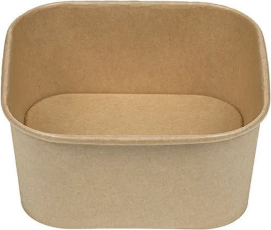 Intertan Σετ 50 Χάρτινα Κουτιά Σαλάτας Kraft 16.7x16.7x5.6εκ.