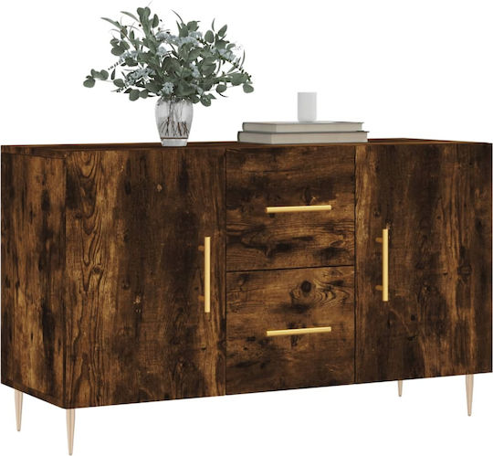 Sideboard Wooden with Drawers Smoky Oak 100x36x60cm