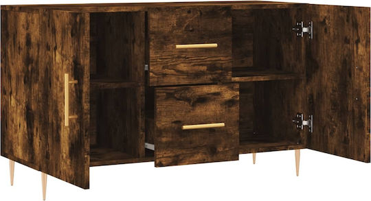 Sideboard Wooden with Drawers Smoky Oak 100x36x60cm