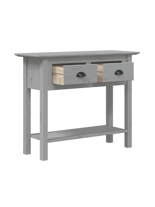 Solid Wood Console Table Gray L90xW34.5xH73cm