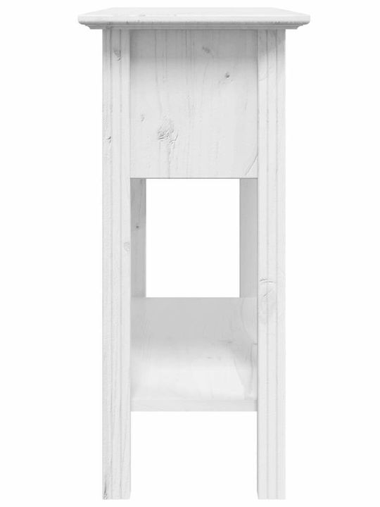 Solid Wood Console Table White L90xW34.5xH73cm