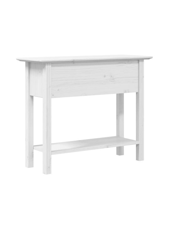 Solid Wood Console Table White L90xW34.5xH73cm