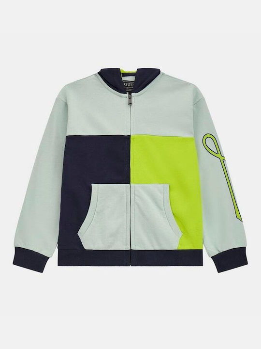 Guess Cardigan pentru copii Hanorace cu glugă Verde Active