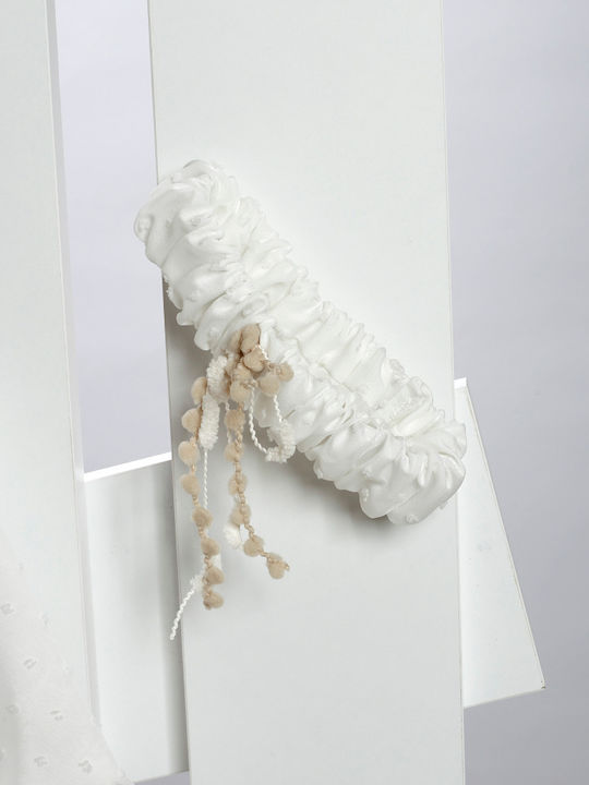New Life White Baptism Clothing Set with Hair Accessories , Cardigan & Dress made of Tulle 3pcs
