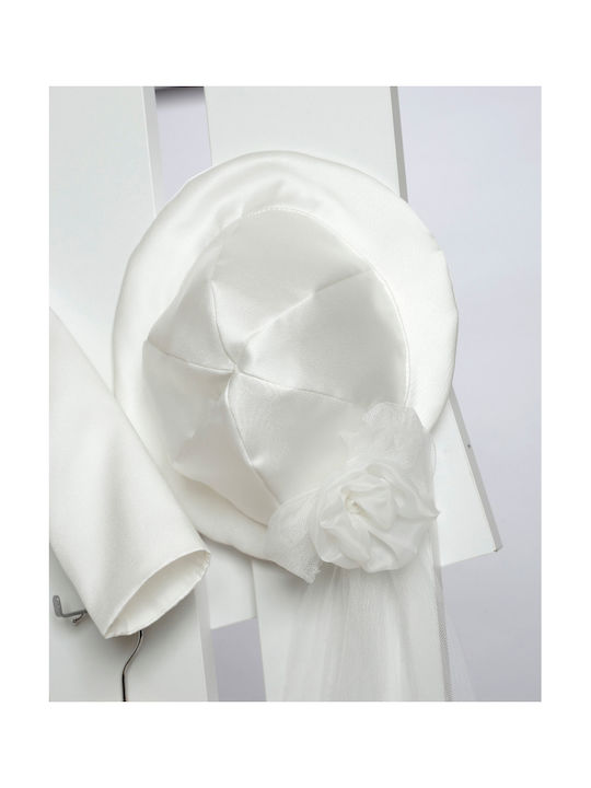 New Life Ecru Baptism Clothing Set with Hair Accessories , Cardigan & Dress 3pcs