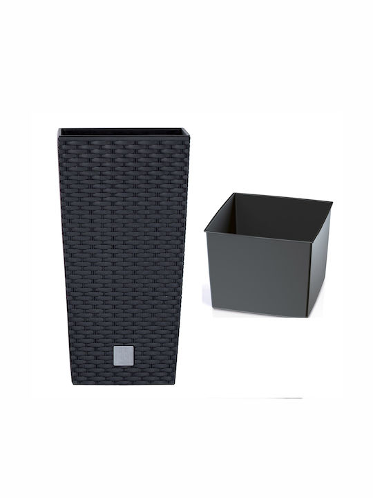 Prosperplast DRTS170 Κασπώ Rattan Γκρι με Βάση 17x17x32.5εκ.