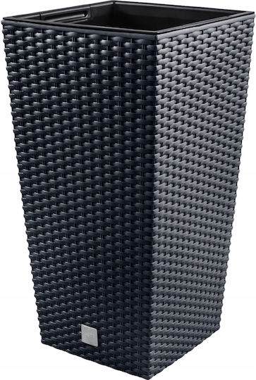 Prosperplast DRTS300 Ghiveci Rattan Gri cu suport 29x29x55εκ.