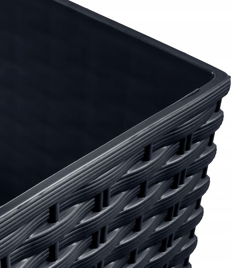 Prosperplast DRTS300 Ghiveci Rattan Gri cu suport 29x29x55εκ.
