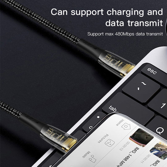Yesido USB 2.0 Cable USB-C male - USB-C 100W PD Μαύρο 1.2m CA103
