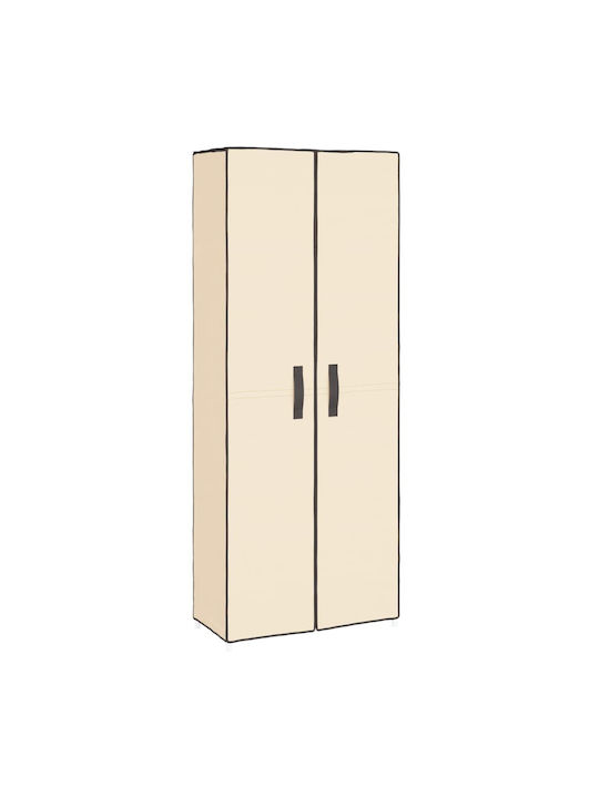 Fabric Shoe Organizer with 10 Shelves Beige 60x30x166cm