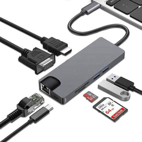 ATC USB-C Docking Station mit 4K Ethernet Gray (06.005.0085)